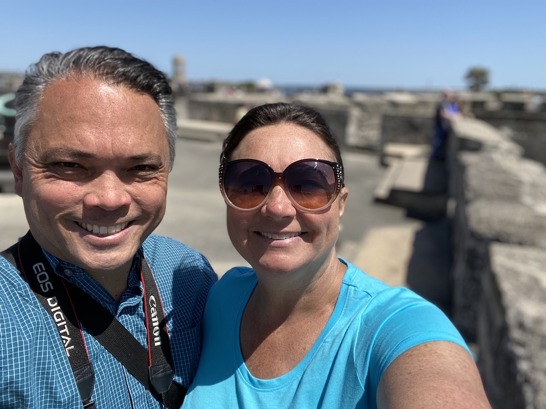 Atop the Castillo de San Marcos in St. Augustine, built in 1672.