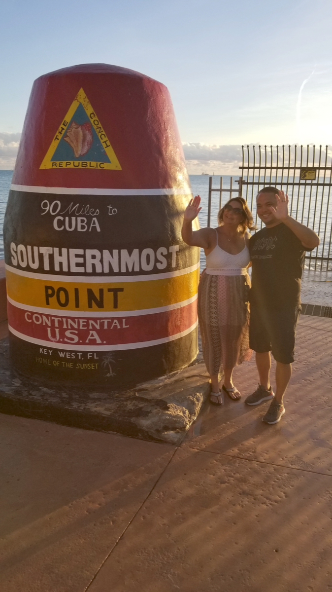 Waving to the Southernmost Point webcam in Key West.