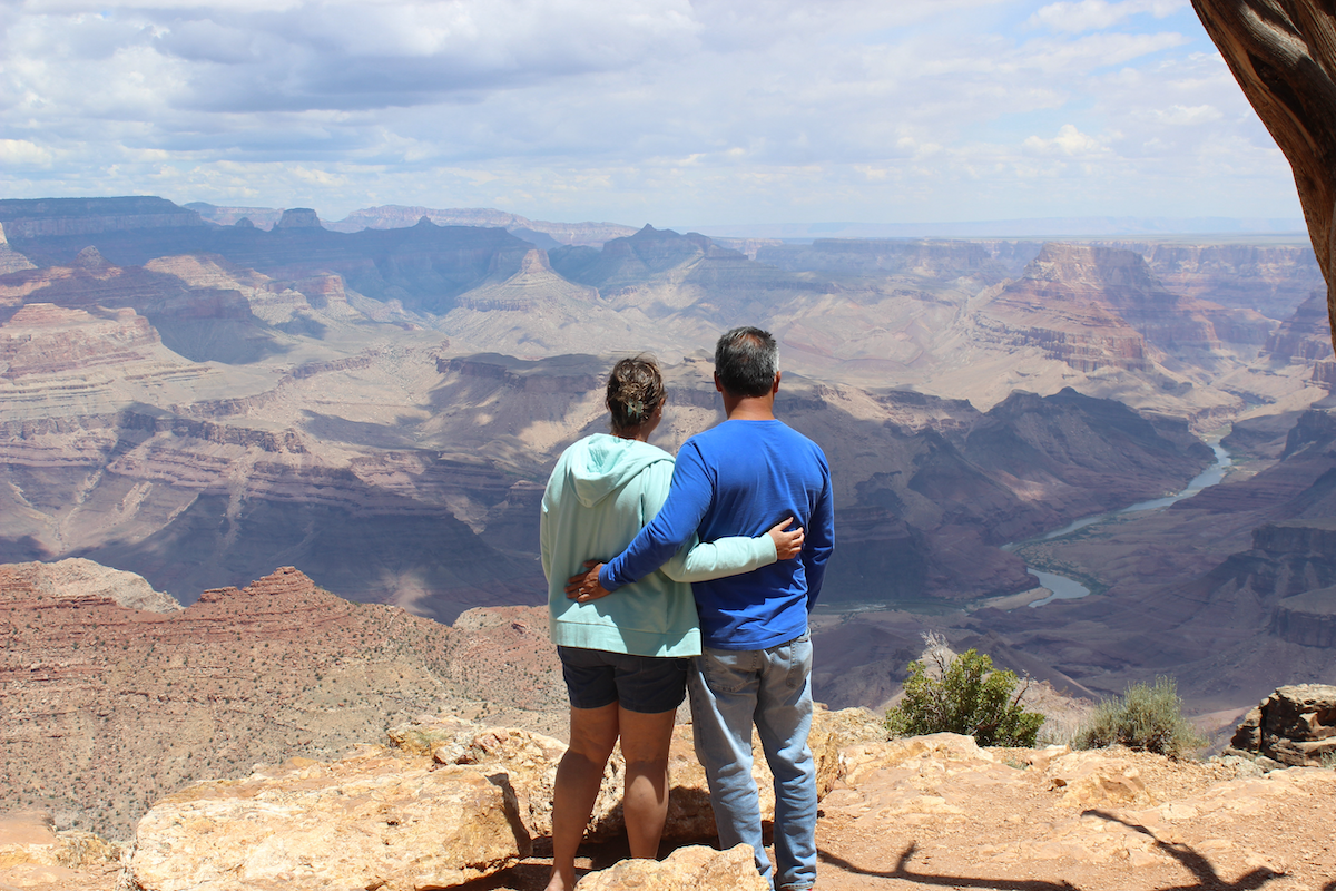 Looking out over the Colorado River at the Desert View settlement.