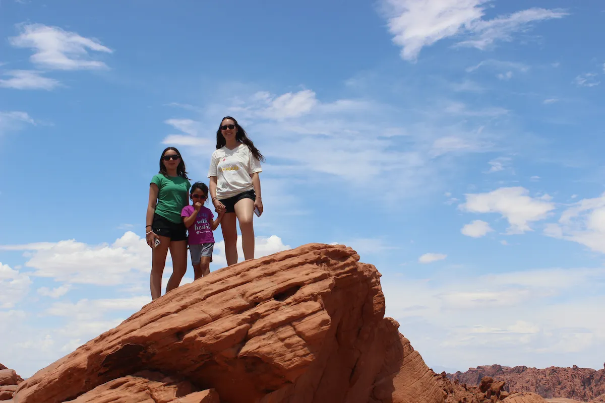 Standing atop a rock in the Valley of Fire in Arizona.