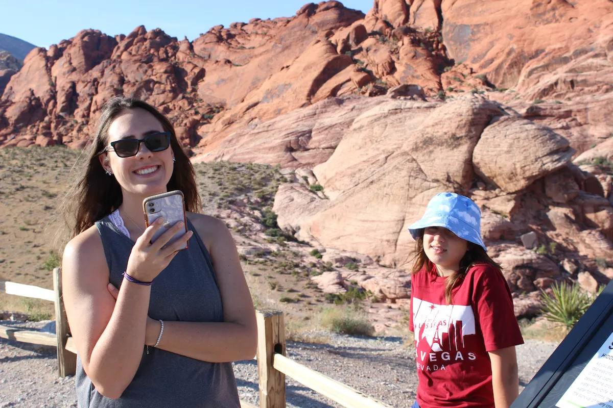 Madison and Kaylei enjoying Red Rock Canyon in Nevada.