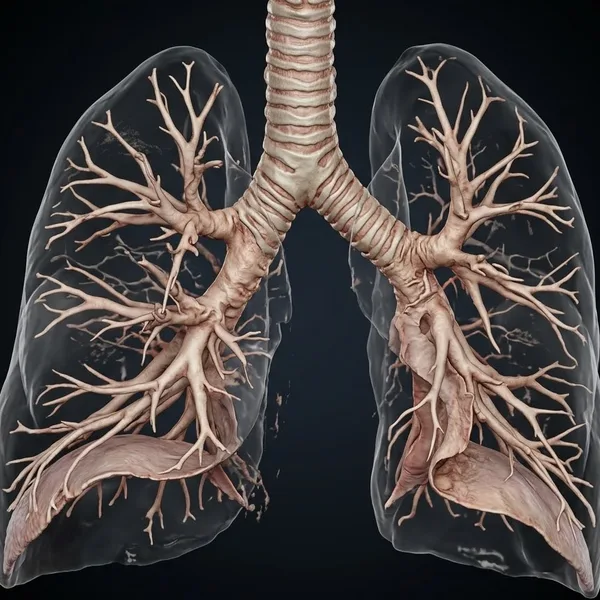Illustration: 3D render of the lungs and bronchial tree